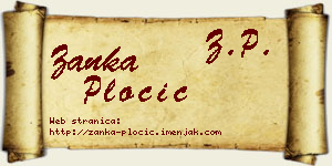 Žanka Pločić vizit kartica